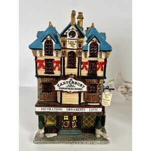 2001 Winter Glen Dillards By Lemax CANTERBURY CHRISTMAS STORE with Light & Box